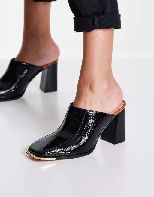 River island black hot sale mules