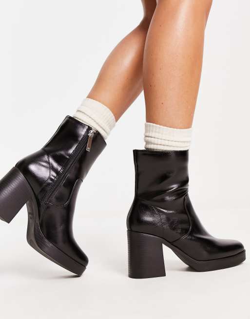 Womens black ankle boots river island sale