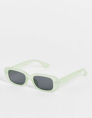 River Island squashed oval frame sunglasses in green