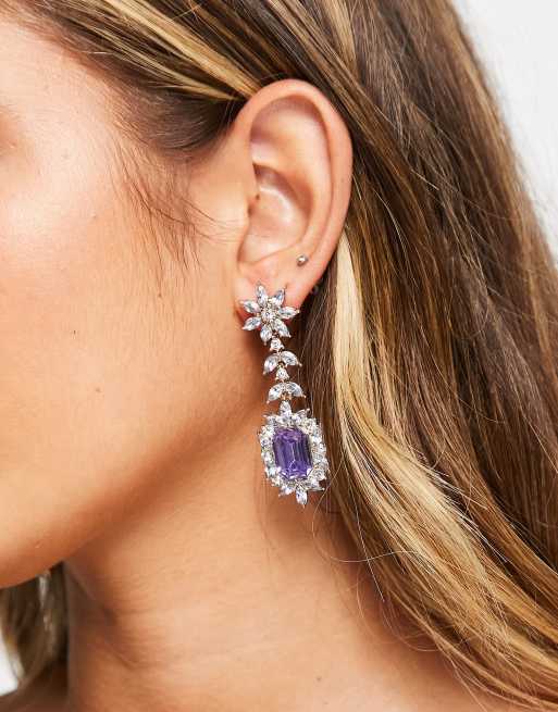 River Island statement crystal drop earrings in gold tone | ASOS