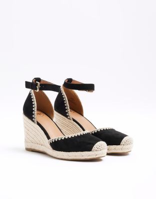  Stitch wedge espadrille sandals 