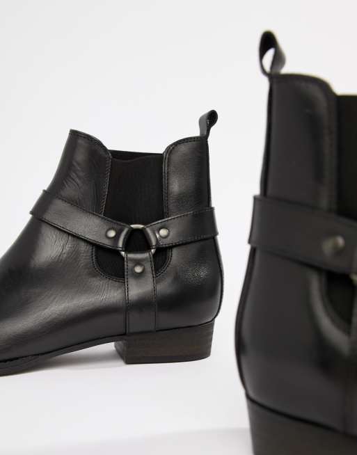 River Island - Stivaletti Chelsea stile western neri con tacco cubano, 3 di 4