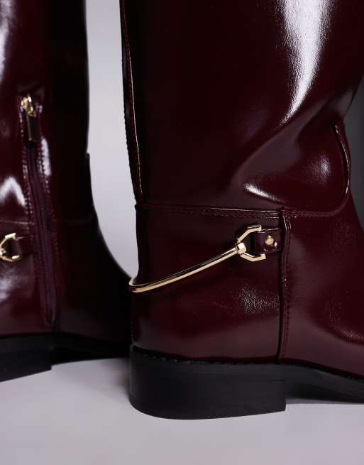River Island - Stivali al ginocchio rossi stile equitazione, 2 di 4