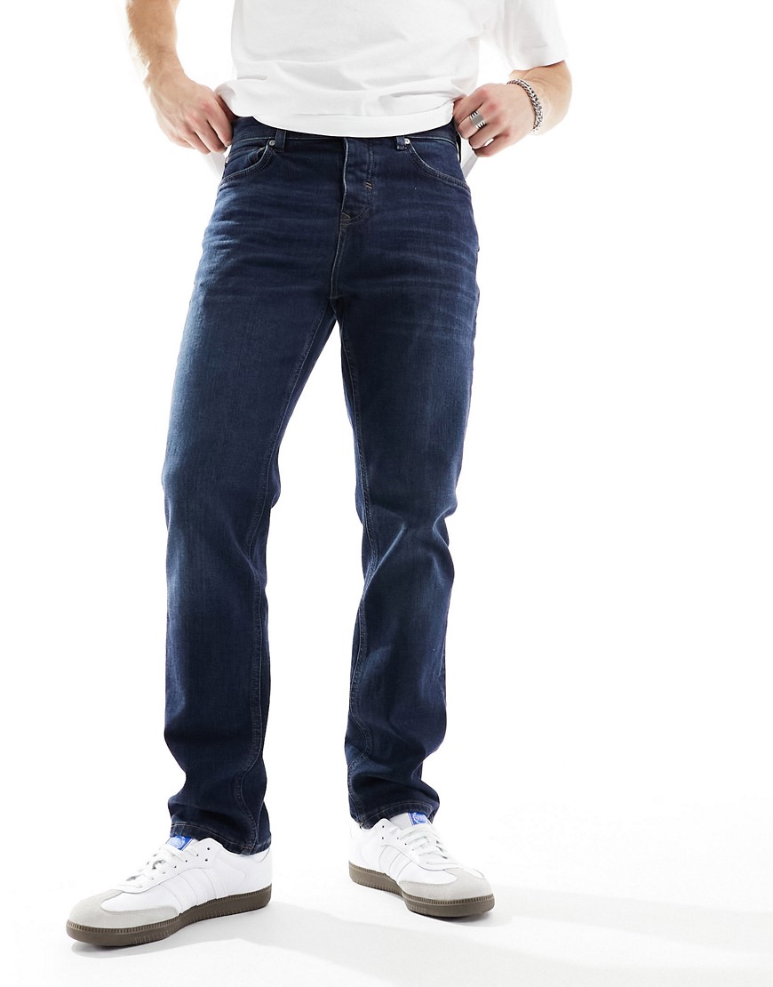 River Island Straight fit jeans in blue - dark