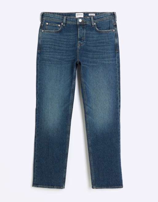 Dark blue store jeans river island