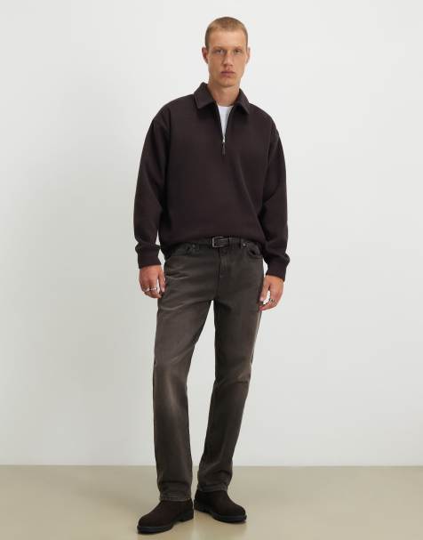 River Island Straight leg jeans in brown - view 1
