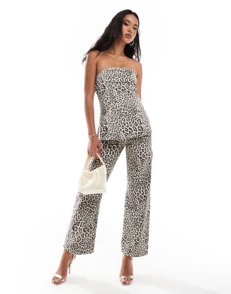 River Island straight leg jeans in leopard print - part of a set - view 1