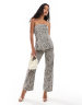 Bershka bardot knitted jumper in ecru