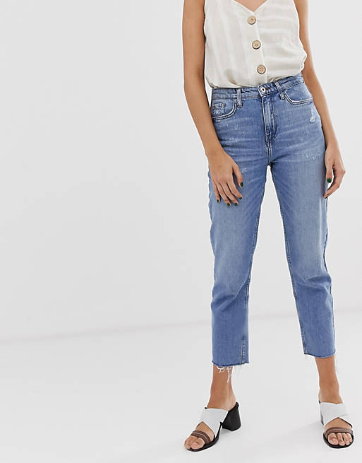 River Island straight leg jeans in mid wash