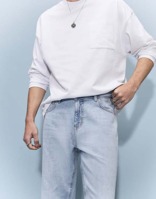 River Island Straight leg linen blend jeans in denim, 2 of 4