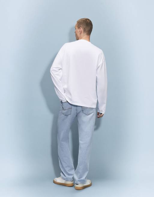 River Island Straight leg linen blend jeans in denim, 4 of 4