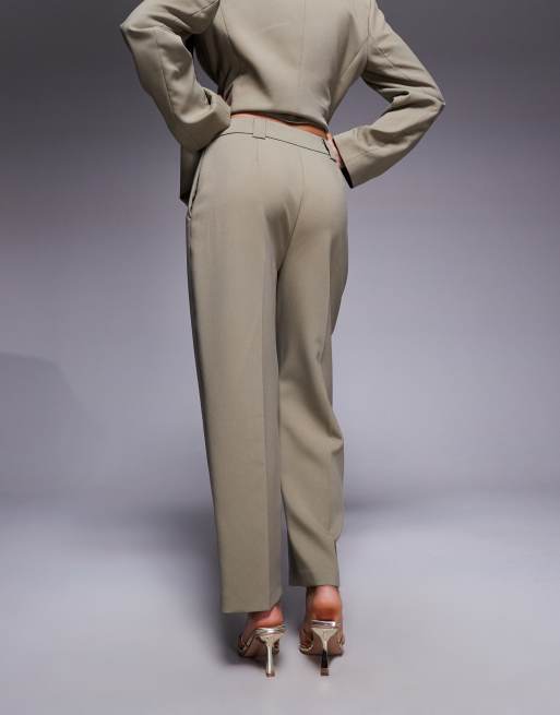 River Island straight leg trouser in light beige, 5 of 5