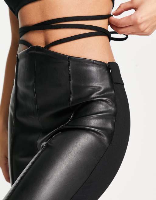 Leather on sale panel trousers