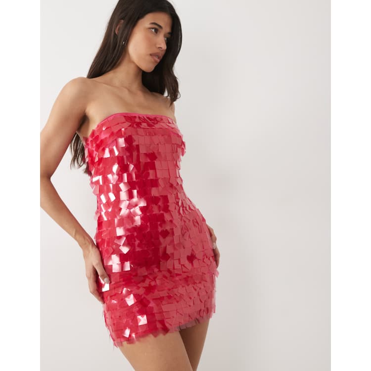 river island sequin dress pink River Island sequin embellished belted mini dress in pink