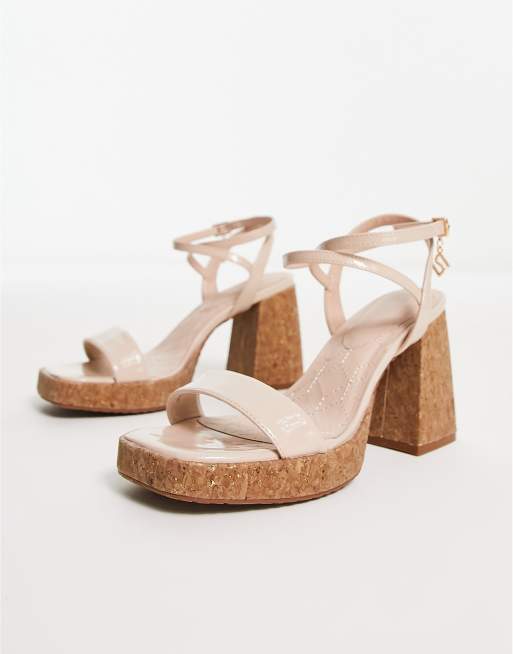 Cork high hot sale heel sandals