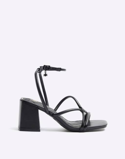 River Island Strappy heeled sandals in black | ASOS