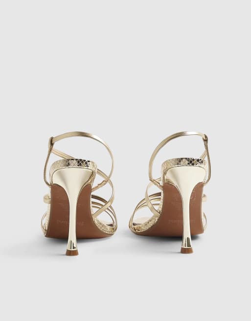 River Island Strappy heeled sandals in gold , 3 of 3