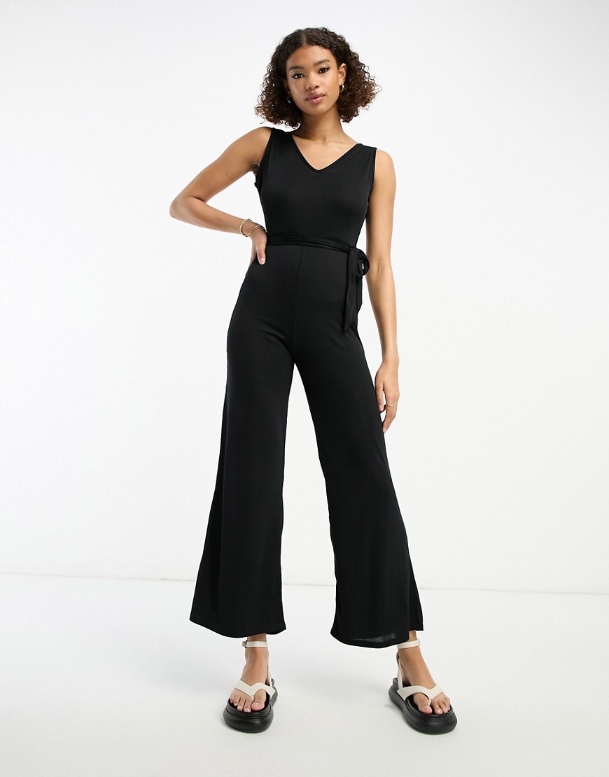 River Island strappy jumpsuit in black