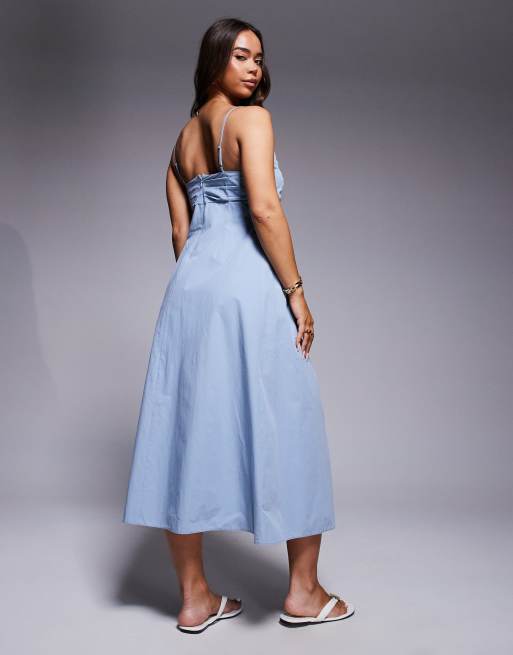 knee length dresses for ladies Smocked Spaghetti Strap Midi Dress – Country Club Prep
