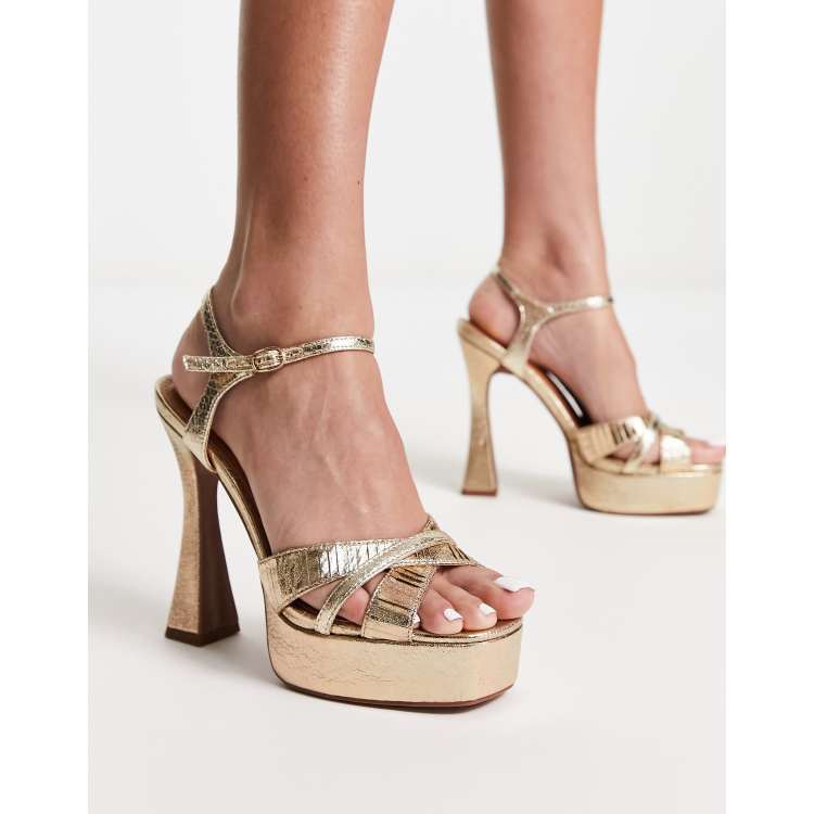 Gold shoes cheap river island