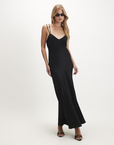 River Island Strappy satin maxi dress in black - view 1