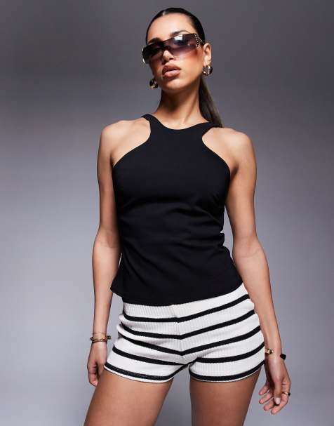 River Island strappy singlet in black (part of a set) - view 1