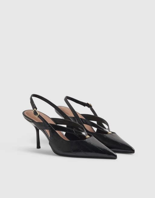 River Island Strappy slingback court heels in black, 2 of 4