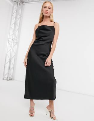 river island black cami dress