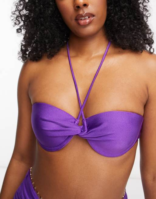 Puma exclusive to ASOS glam bra in purple, ASOS