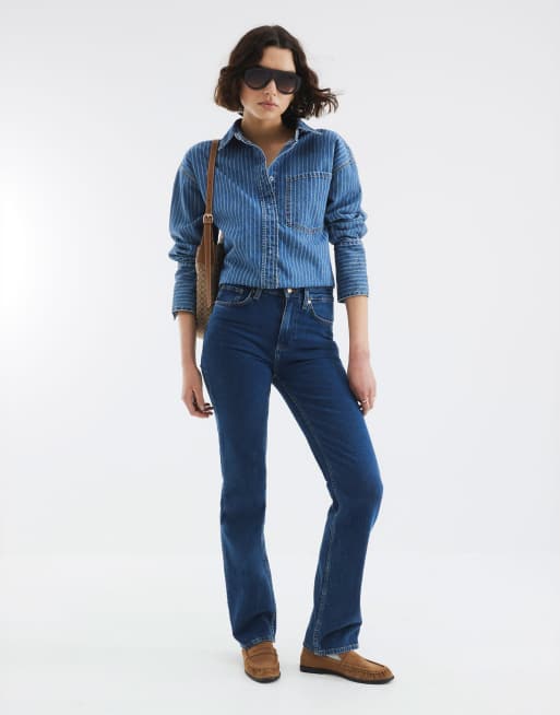 River Island Stretch straight jeans in denim - medium
