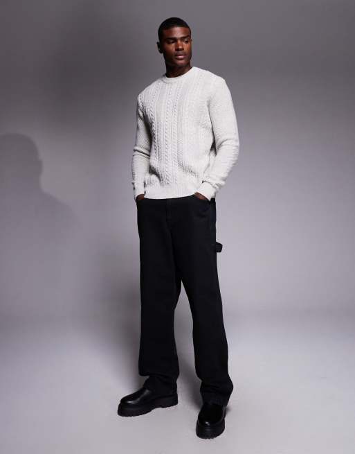 River Island – Strickpullover in Ecru mit Zopfmuster, 2 von 5