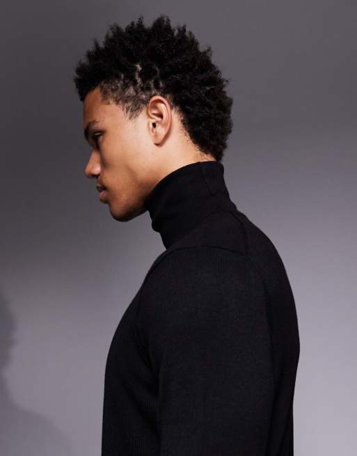 River Island – Strickpullover mit Rollkragen in Schwarz, 4 von 5