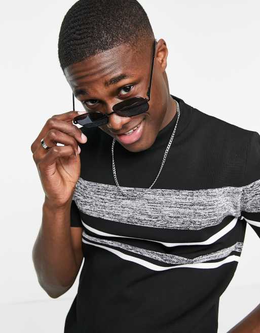 River Island - Strikket T-shirt med farveblok