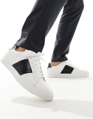 River Island Stripe Sneakers In White