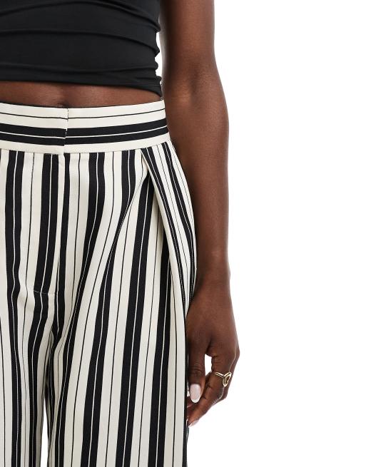 River Island stripe wide leg pants in black, 5 of 5
