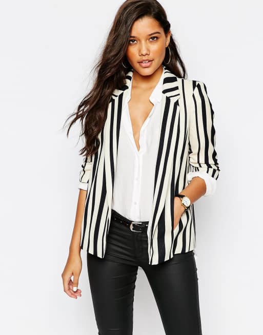 Striped on sale blazer ladies