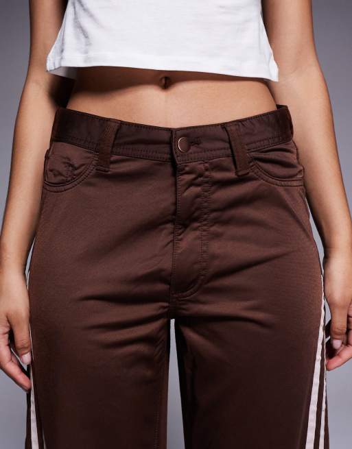 River Island striped detail relaxed straight jeans in dark brown, 5 of 5