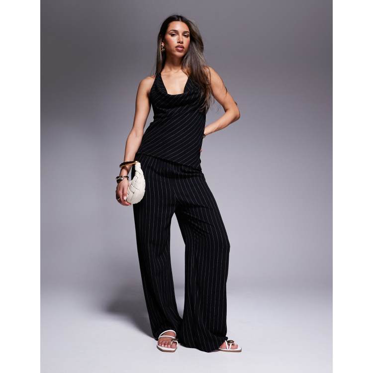 【LINENNE MADE】stripe lace pants(black) Striped Linen Pants – Zebrano | Designer Clothing NZ