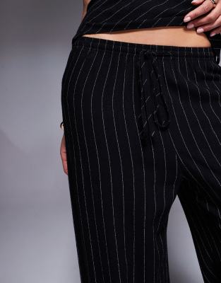 Shop River Island Striped Linen Pants