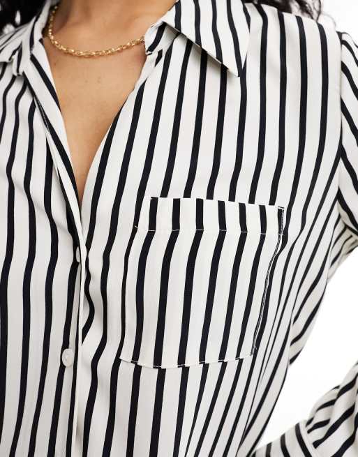 Satin striped shirt - Woman