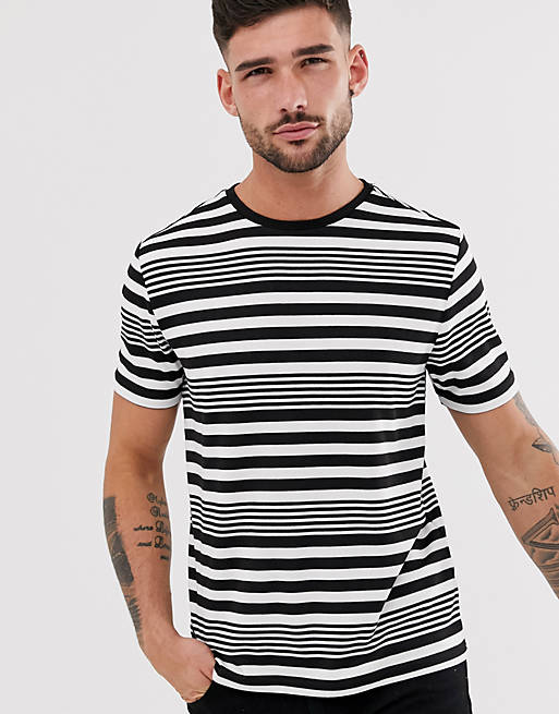 River Island striped t-shirt in black & white | ASOS