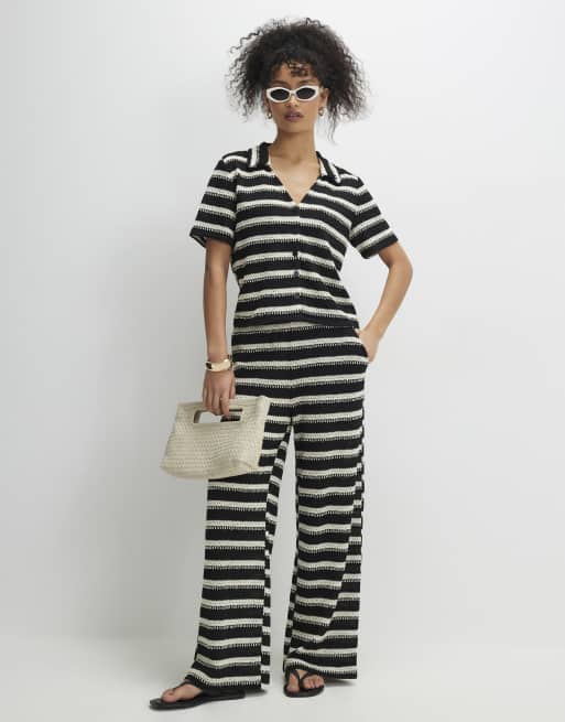 River Island striped textured knit shirt in black - part of a set , 3 of 4