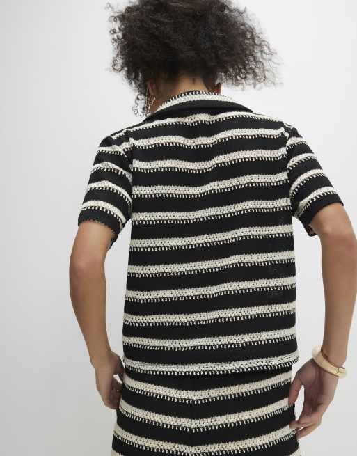 River Island striped textured knit shirt in black - part of a set , 4 of 4