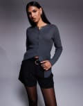 [River Island] River Island structured belted shorts in black 16 BLACK- LIGHT