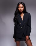 River Island structured blazer in black