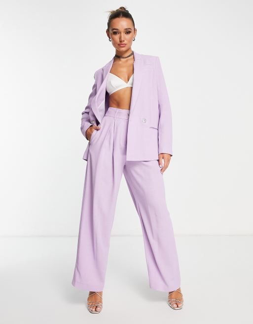 Purple Marble Print Flare Pants And Crop Blazer Set – IRHAZ