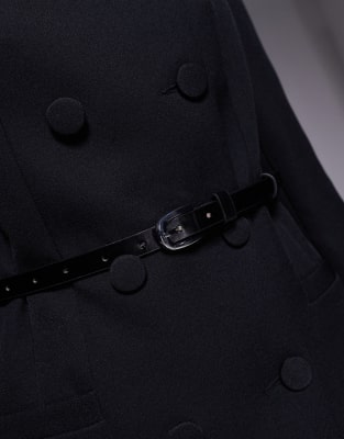 River Island Structured Oversized Blazer In Black