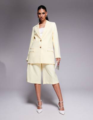 River Island Structured Oversized Blazer In Yellow