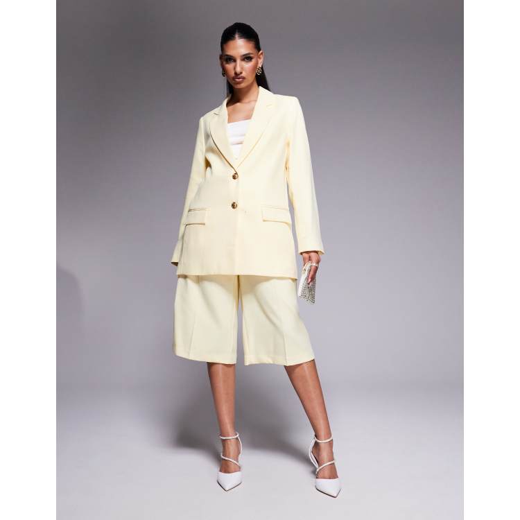 River Island structured oversized blazer in light yellow