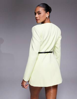 River Island Structured Oversized Blazer In Green
